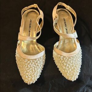 Women's Cream Beaded Shoes